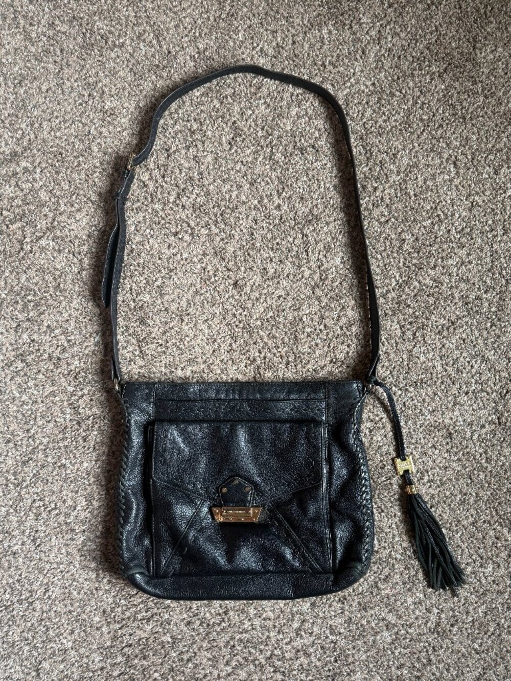 AIMEE KESTENBERG Genuine Leather Crossbody Bag - Black